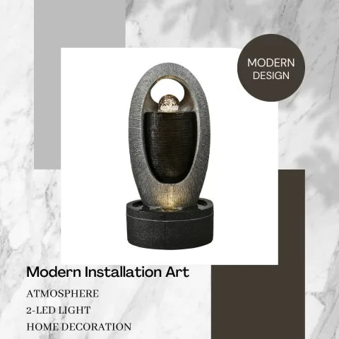 Modern Orb Glow Crystal Oval LED Light Water Feature