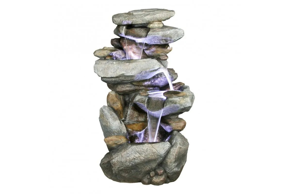 Mountain Stream Layered Rock LED Light Water Fountian