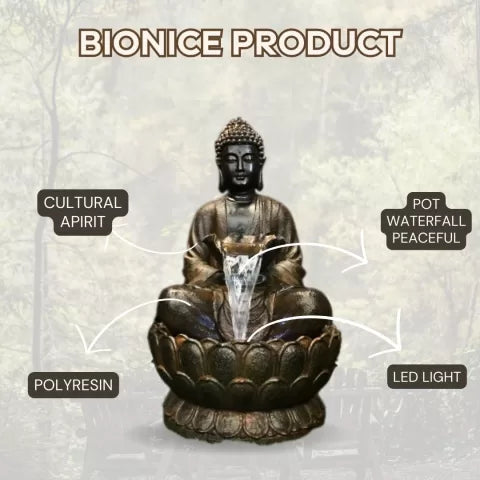 Zenora Buddha Bowl LED Light Water Feature with Lotus