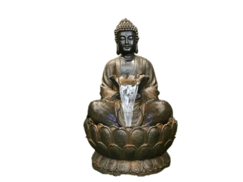 Zenora Buddha Bowl LED Light Water Feature with Lotus