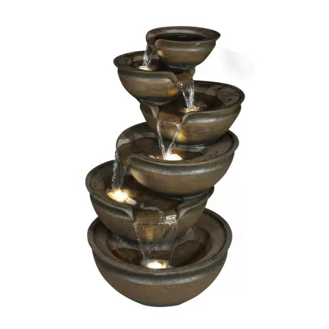 Modern Cascading Zen bowls  Water Feature with LED Light