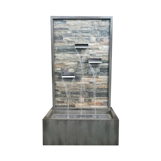 Auralis Stacked Stone Spout Wall Water Feature