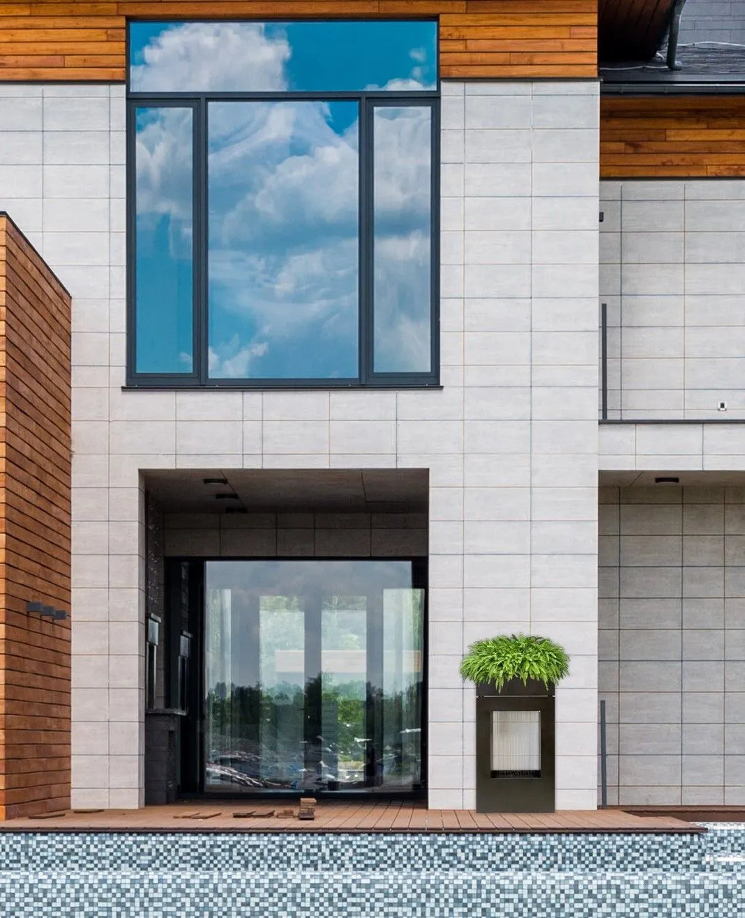 Modern Rain Curtain Water Feature with LED Light