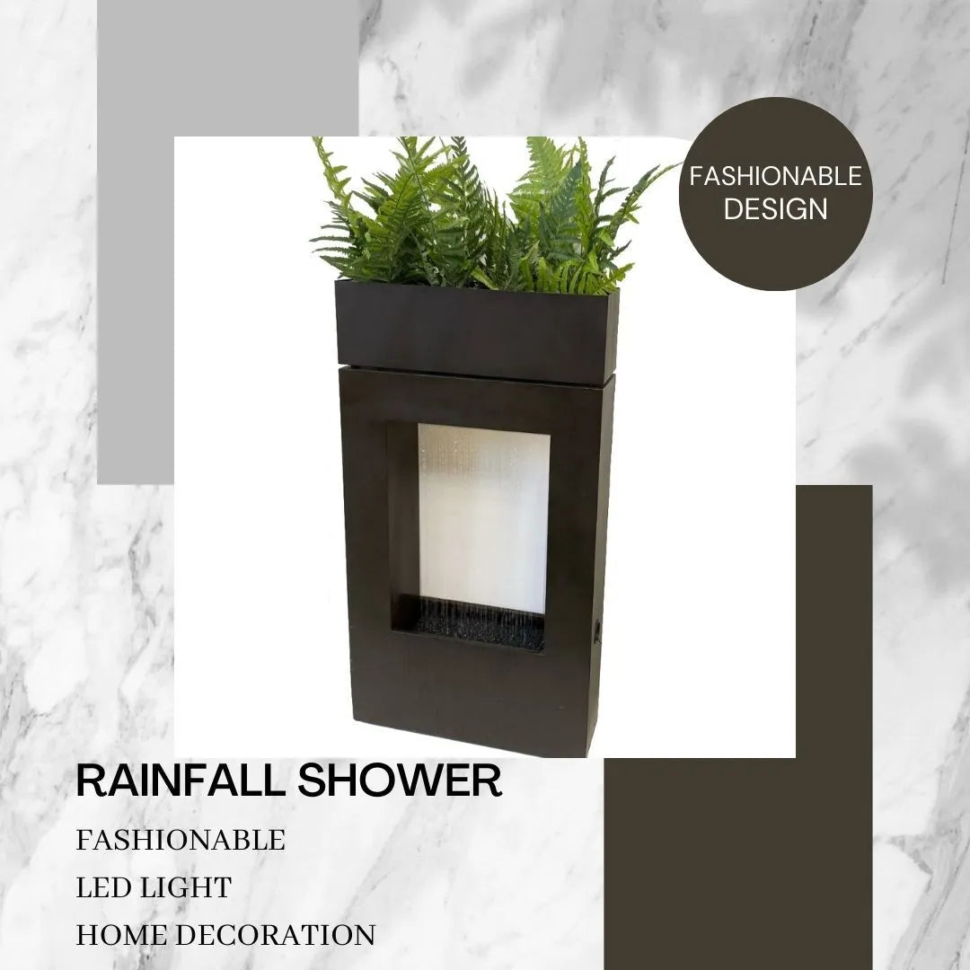 Modern Rain Curtain Water Feature with LED Light