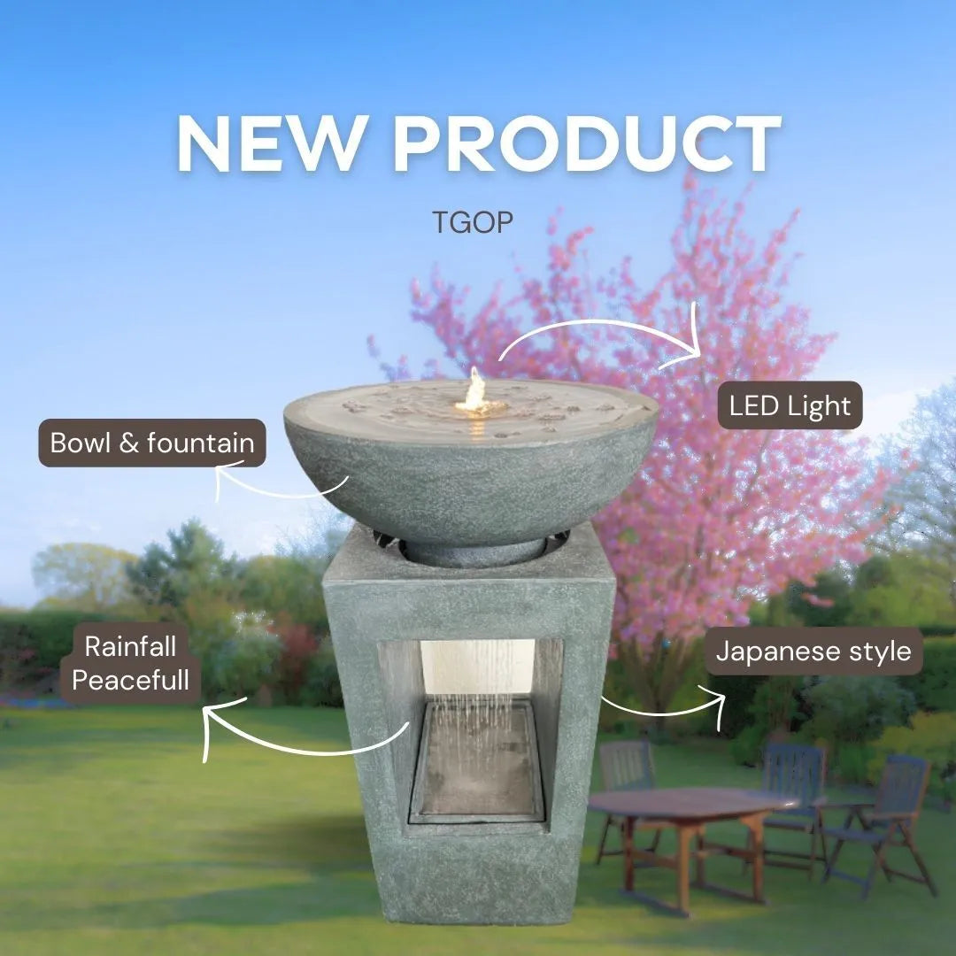 Decorative Rain Curtain Bowl Water Feature with LED light