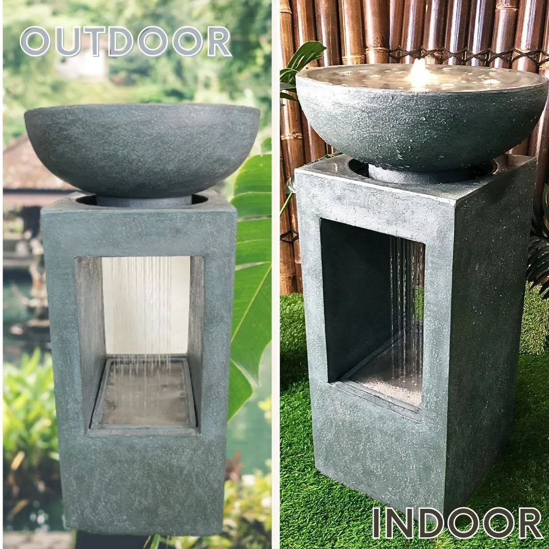 Decorative Rain Curtain Bowl Water Feature with LED light