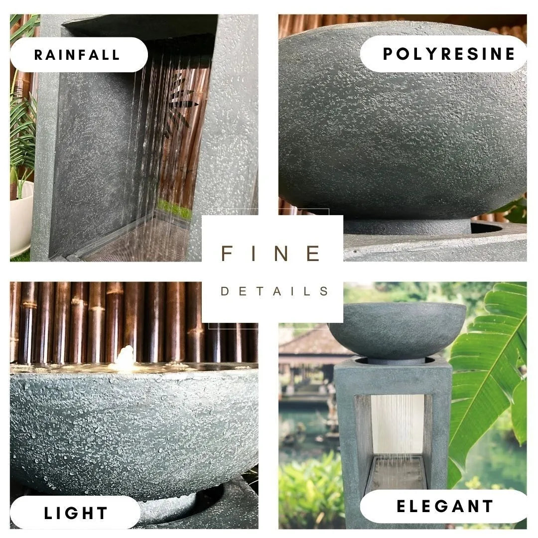 Decorative Rain Curtain Bowl Water Feature with LED light