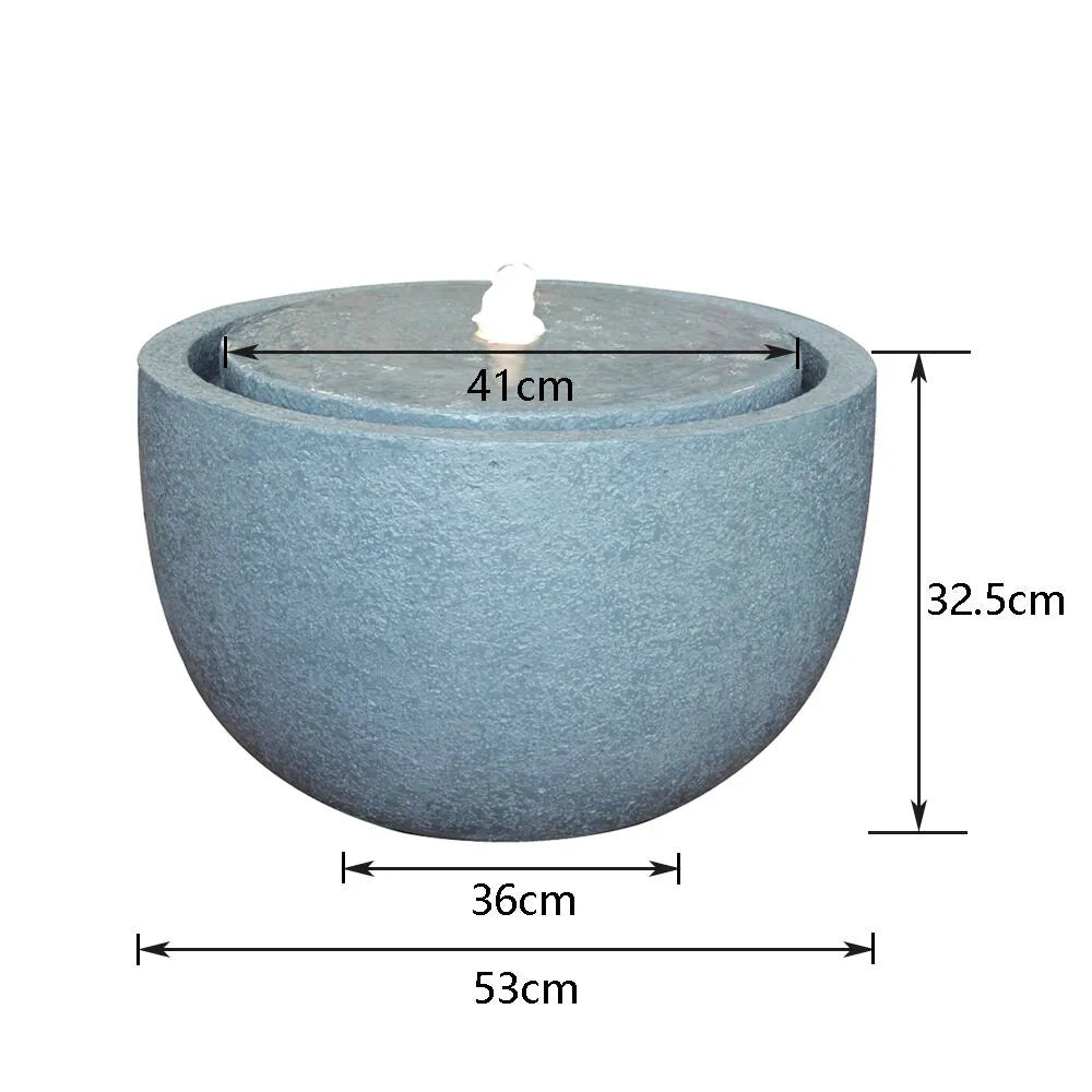 Bubbling Bowl Water Feature with LED Glow