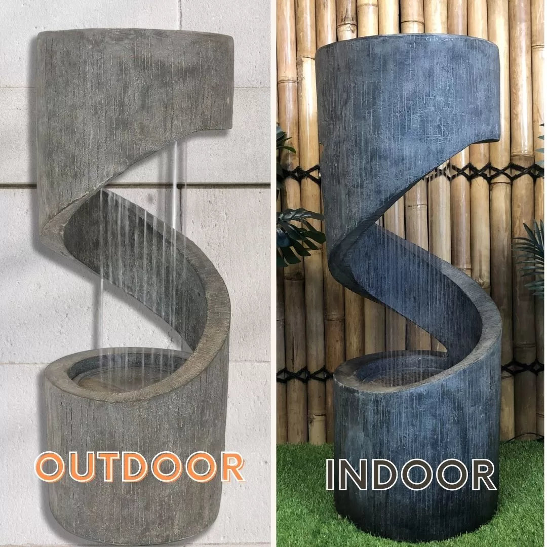 Modern Spiral rain curtain Water Feature with LED Light