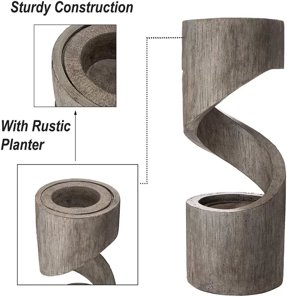 Modern Spiral rain curtain Water Feature with LED Light