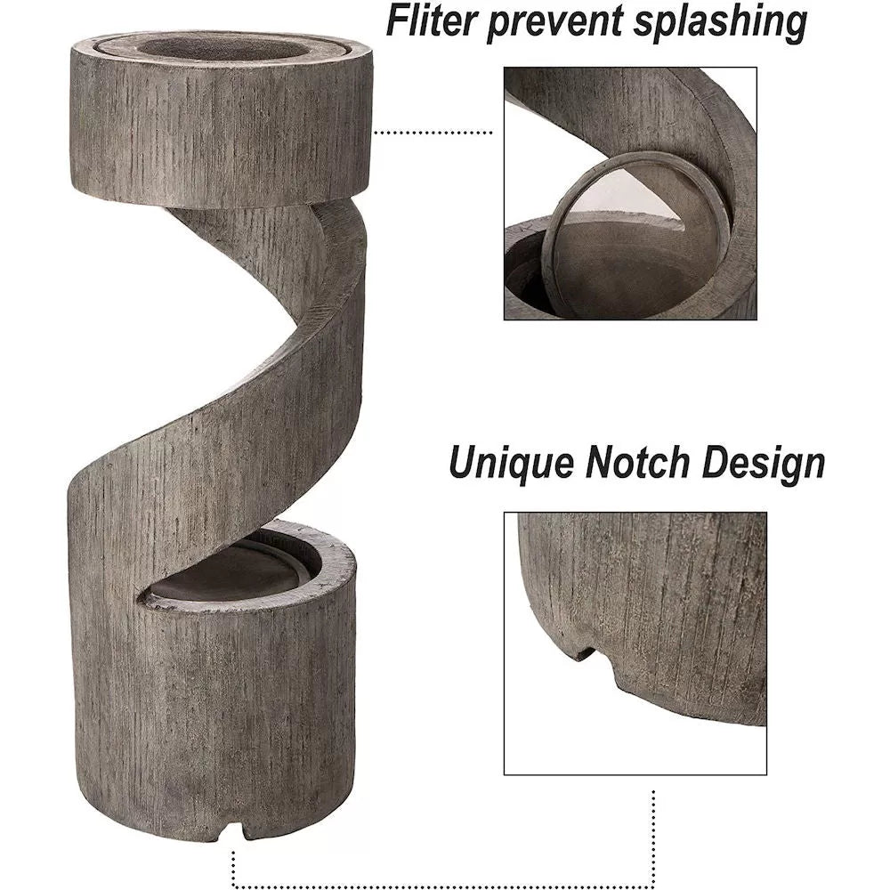 Modern Spiral rain curtain Water Feature with LED Light