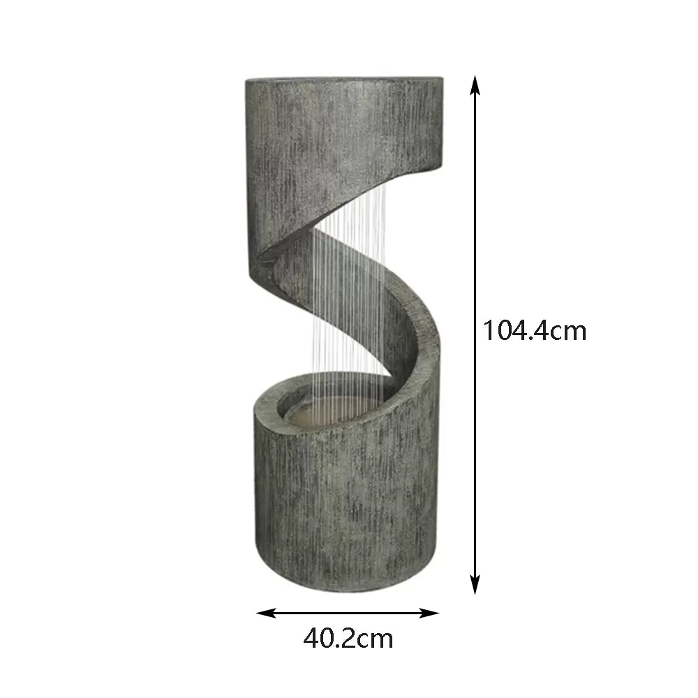 Modern Spiral rain curtain Water Feature with LED Light