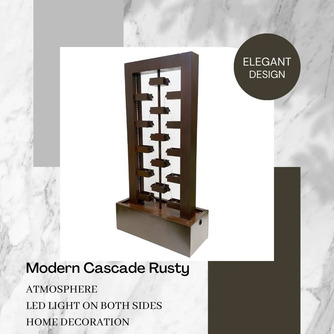 Echofall LED Lighting Cascade Wall Water Feature - Rusty