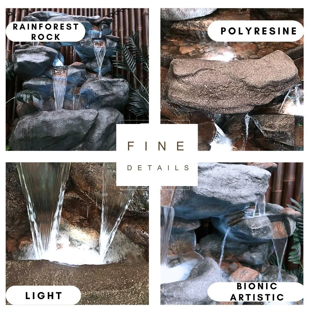 Rustic Stone Rock Water Feature With LED Light