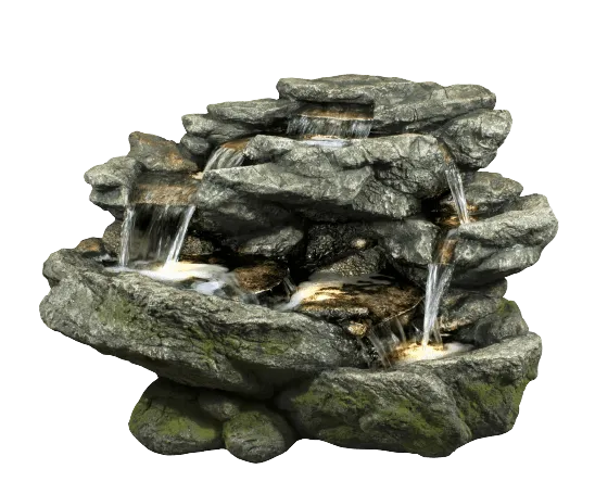 Garden Rock Waterfall Water Feature With LED Light
