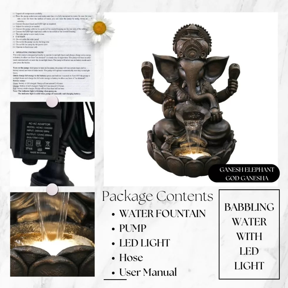 Ganesha Water Feature With LED Light