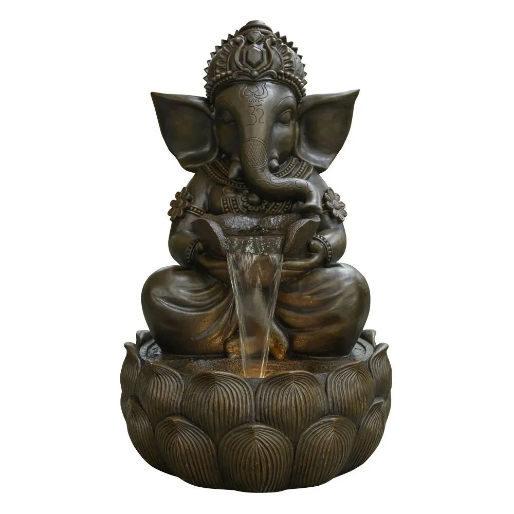 Meditating Ganesha Water Feature With LED Lights