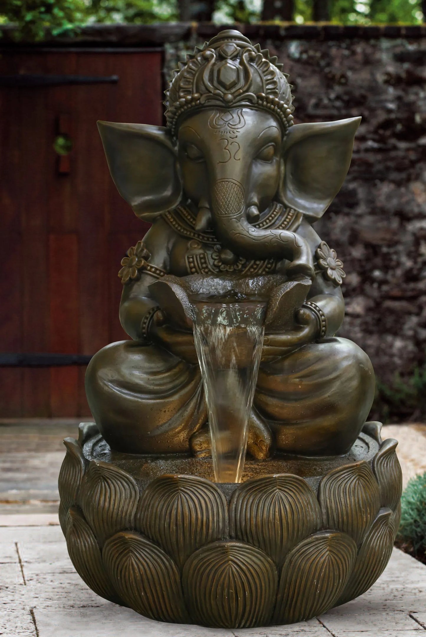 Meditating Ganesha Water Feature With LED Lights
