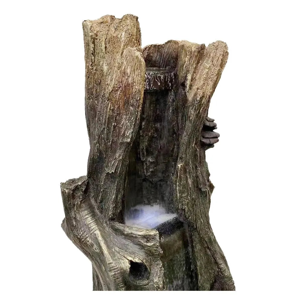 Rustic Tree Trunk LED Light Water Feature