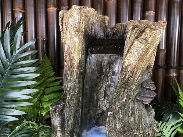 Rustic Tree Trunk LED Light Water Feature