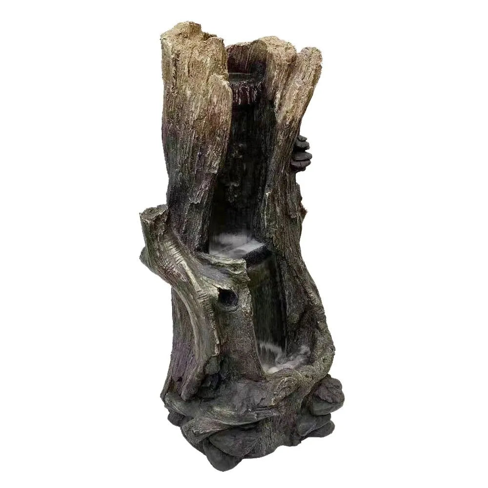 Rustic Tree Trunk LED Light Water Feature