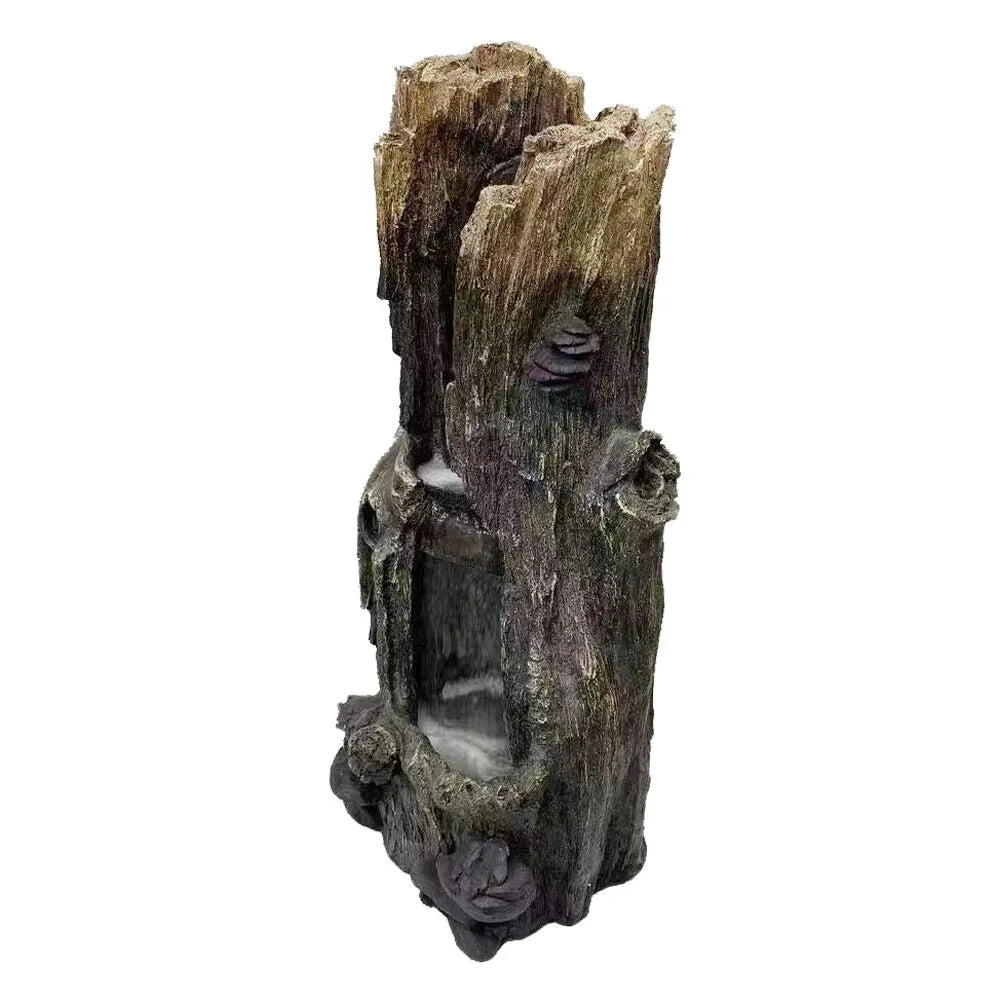 Rustic Tree Trunk LED Light Water Feature