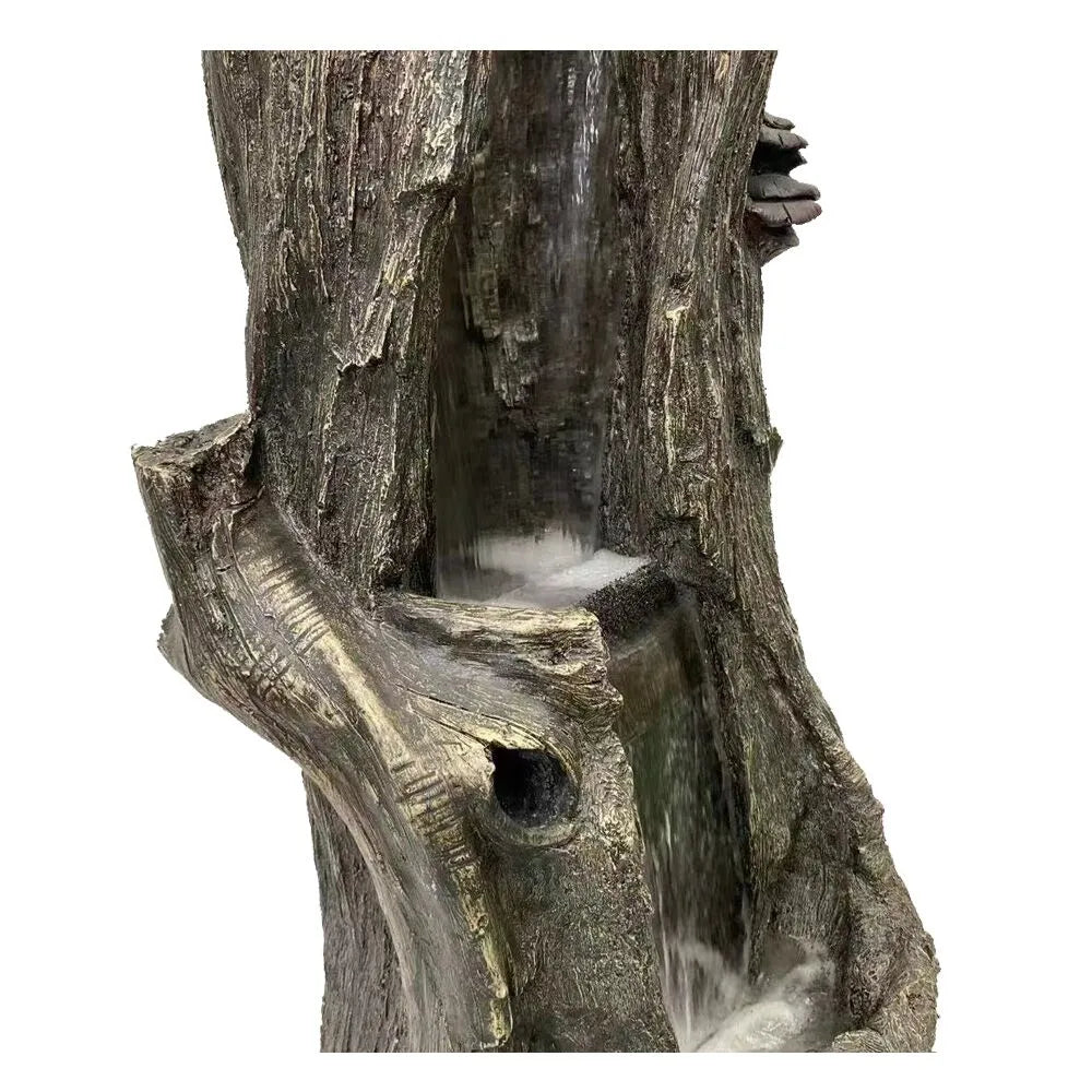 Rustic Tree Trunk LED Light Water Feature