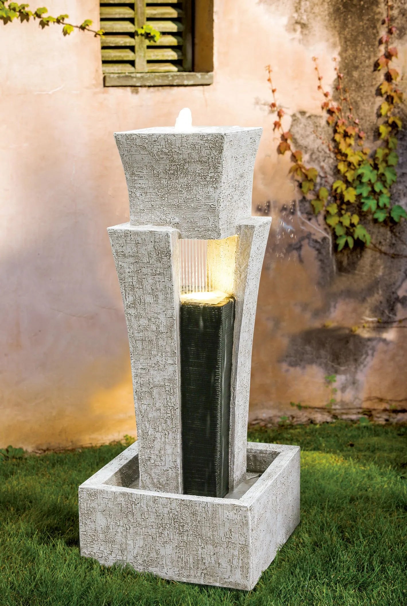 Modern Rain Curtain Water Feature With LED Light