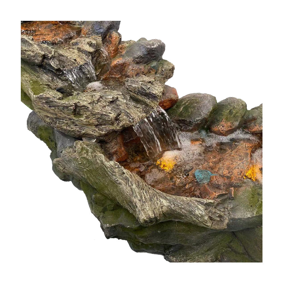 Natural Rock Creek LED Light Water Feature