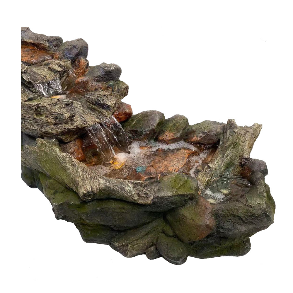 Natural Rock Creek LED Light Water Feature