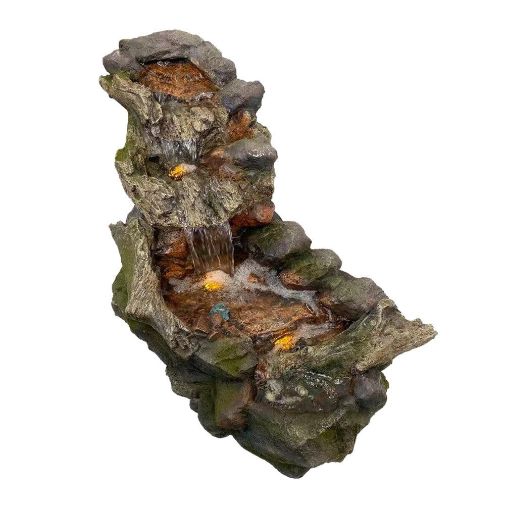 Natural Rock Creek LED Light Water Feature