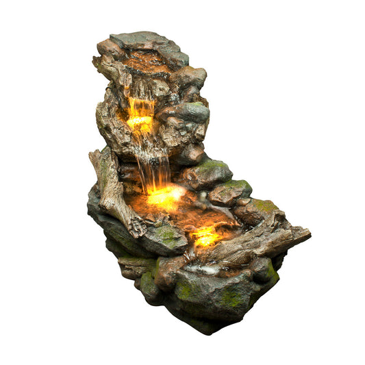 Natural Rock Creek LED Light Water Feature