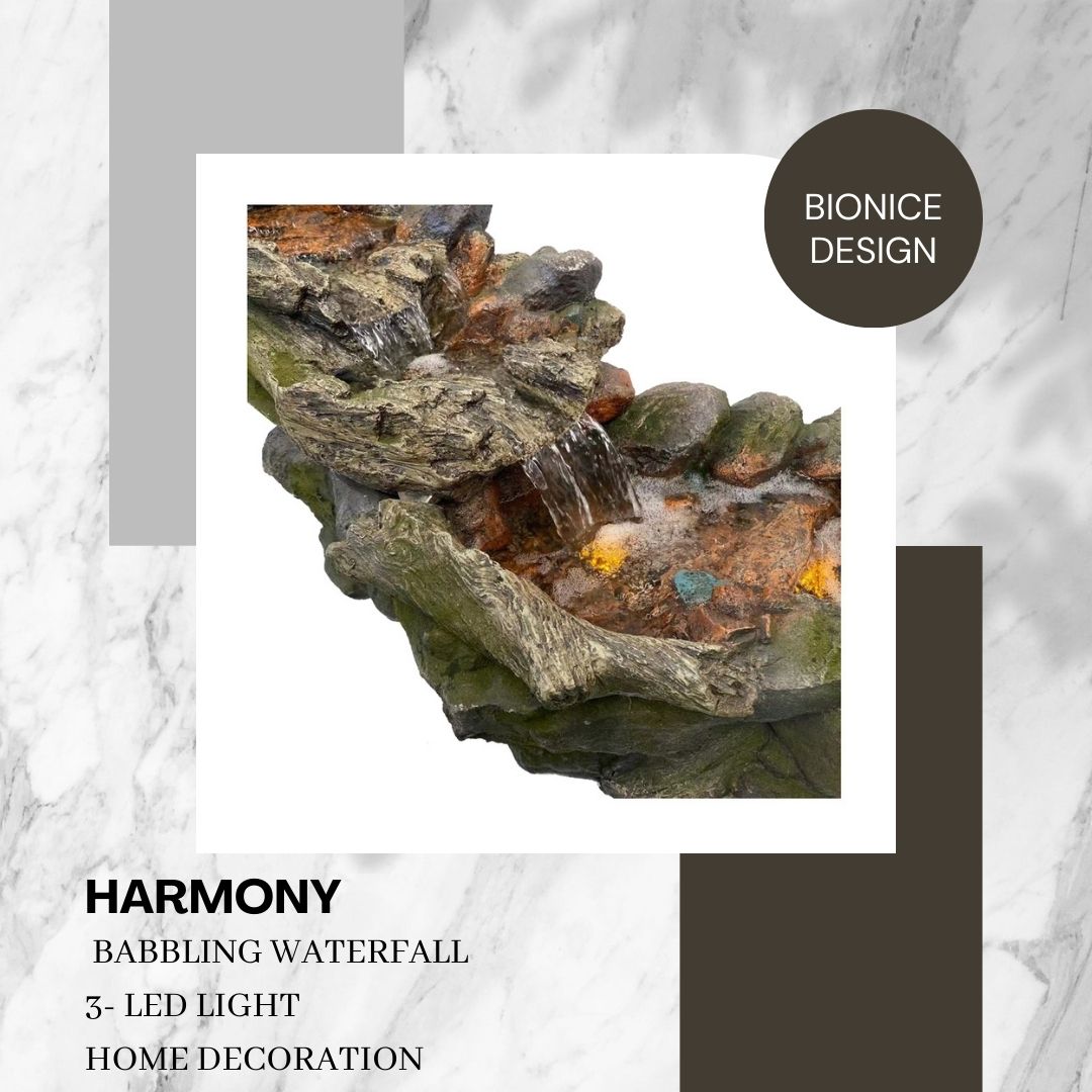 Natural Rock Creek LED Light Water Feature