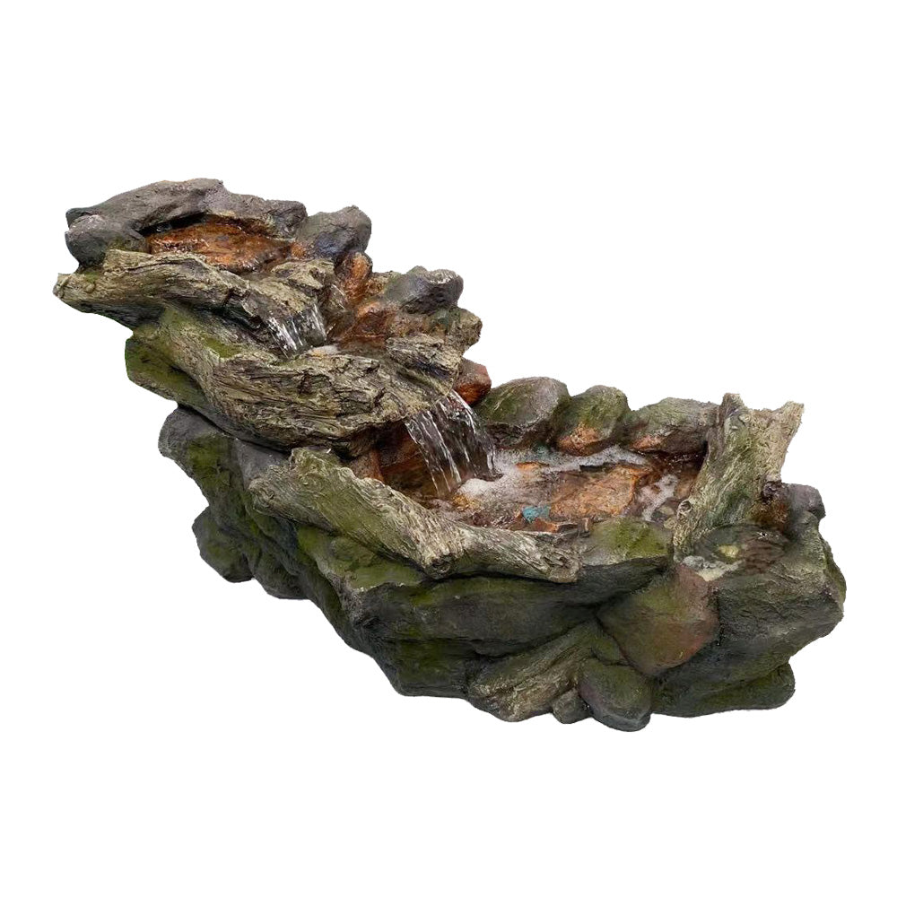 Natural Rock Creek LED Light Water Feature