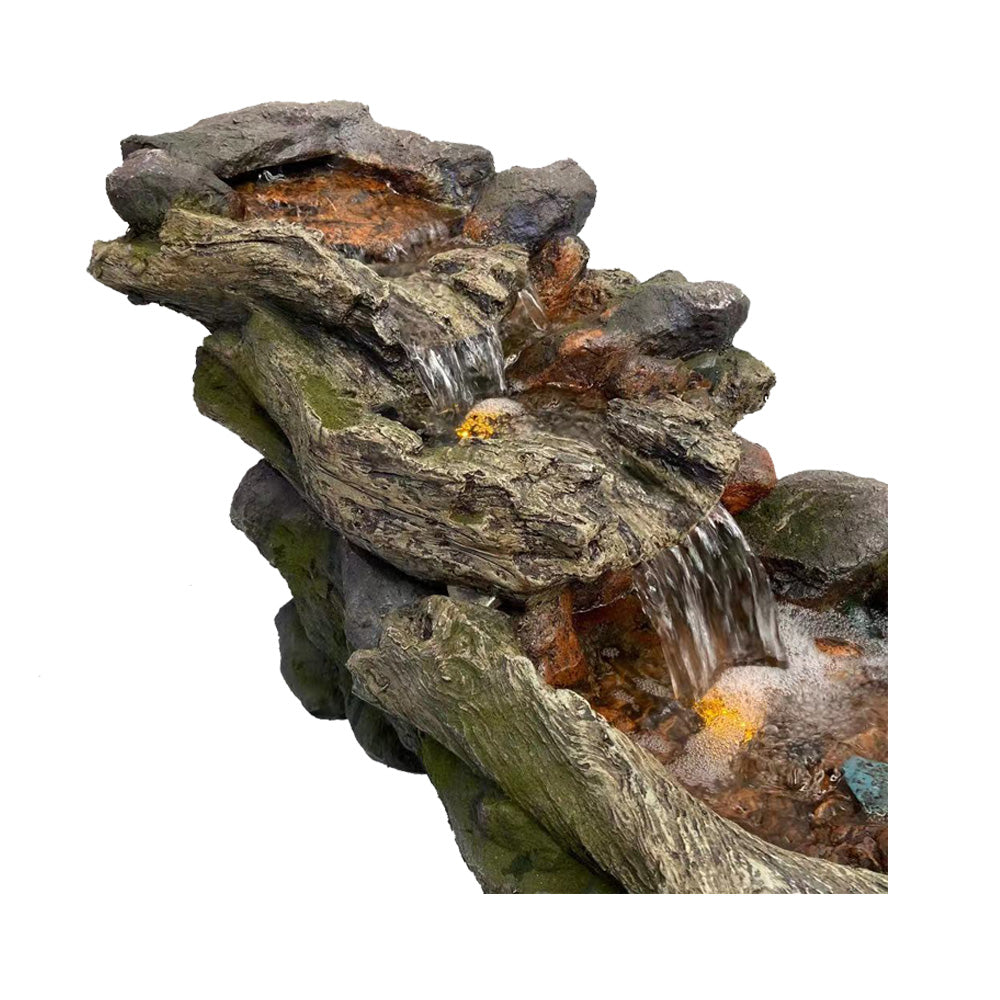 Natural Rock Creek LED Light Water Feature
