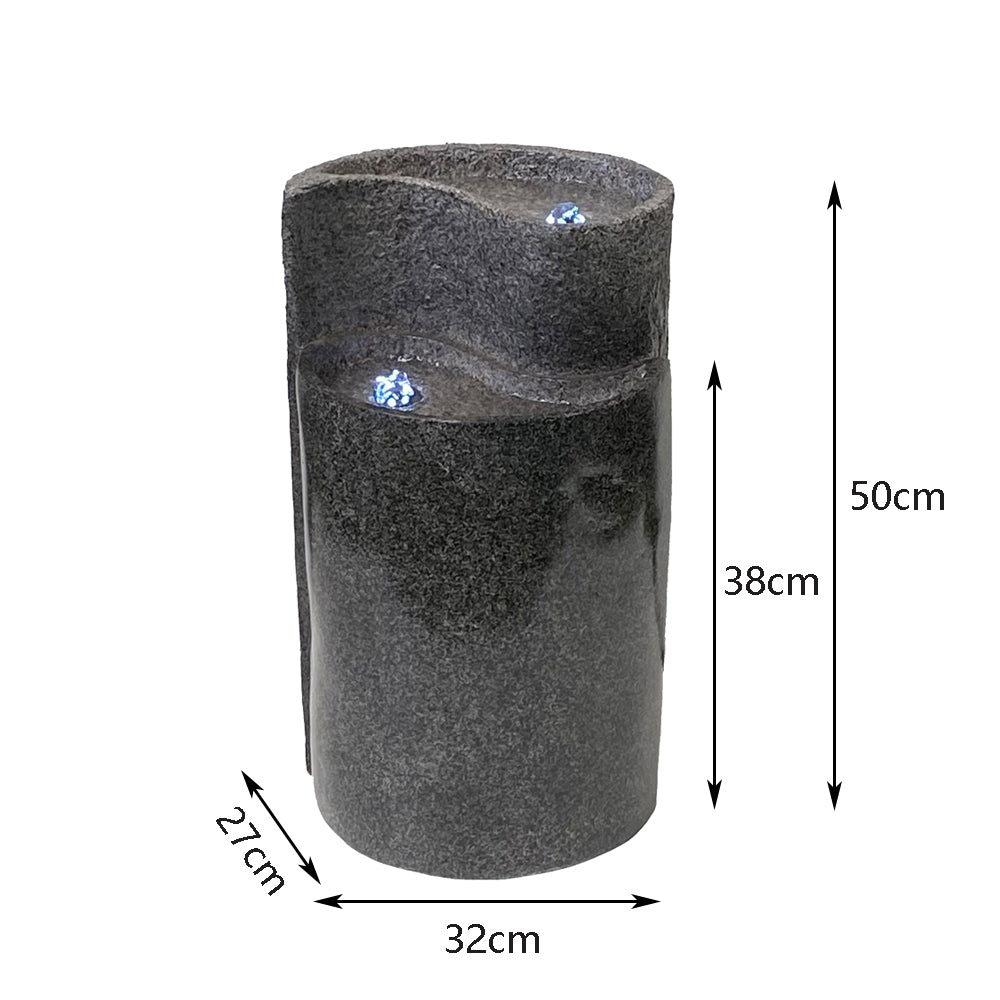 Yin Yang Design Water Feature With LED Lighting