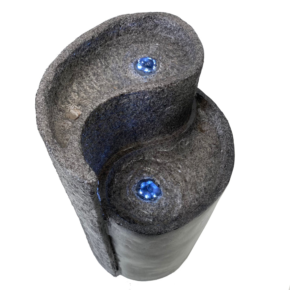 Yin Yang Design Water Feature With LED Lighting